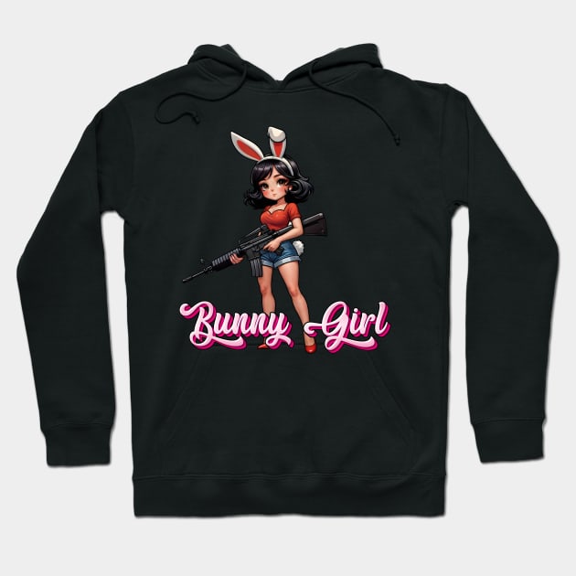 Tactical Bunny Girl Hoodie by Rawlifegraphic